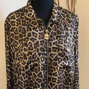 Michael Kors Leopard print Dog Tag shirt. Size XL